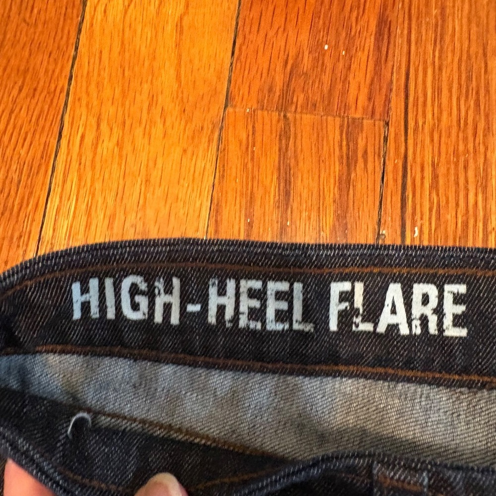 J Crew Womens 31 High Heel Flare Jeans Blue Dark Fade Made in USA - Picture 3 of 9